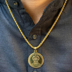 Hanuman Gold Plated Pendant Chain