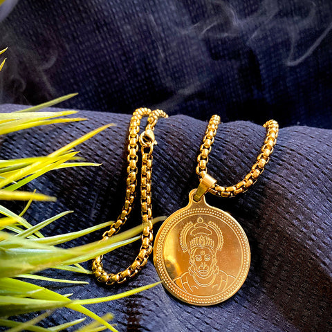 Hanuman Gold Plated Pendant Chain