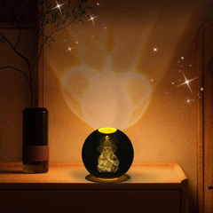 GAJANAN GANESH 3D CRYSTAL BALL LAMP BY MOKSHIMA (FREE 1 YEAR WARRANTY)